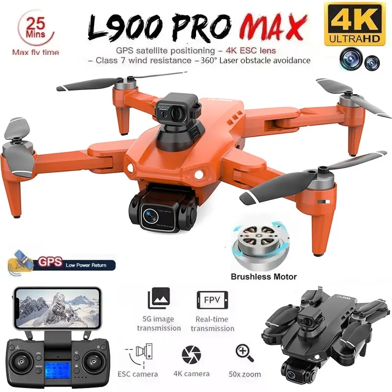 L900 Pro MAX GPS Drone 4K Prof - Rc Helicopter Case avaliação e preço