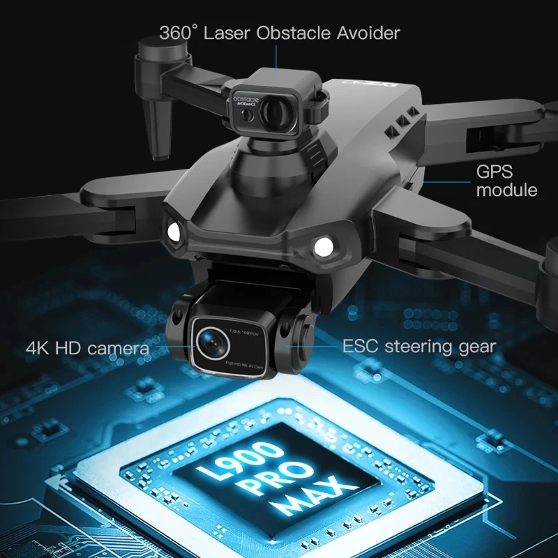 L900 Pro MAX GPS Drone 4K Prof - Rc Helicopter Case avaliação e preço